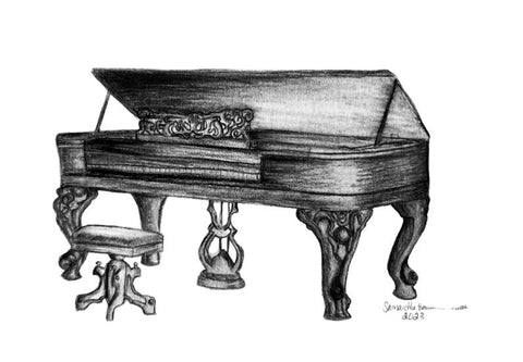 1859 Steinway Piano Print 12 x 11